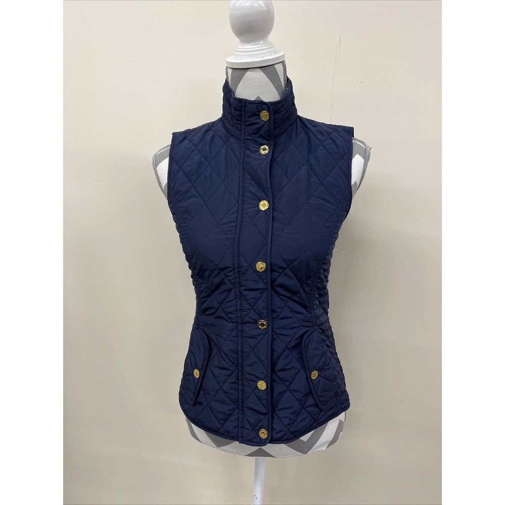 LILLY PULITZER SIZE XXS Navy Blue GETAWAY QUILTED VEST FS Benefits Charity
